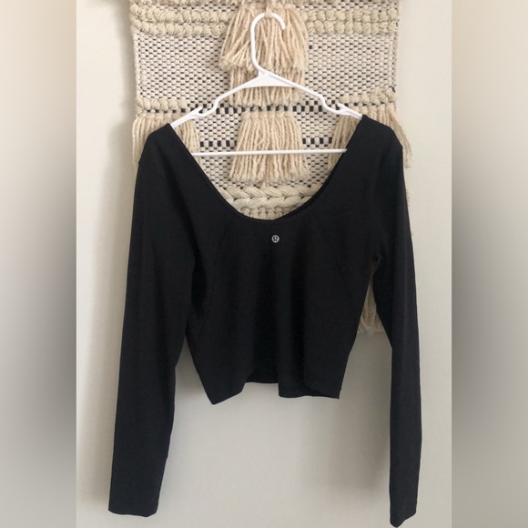 Lululemon Align Long Sleeve Shirt Black Workout Athleisure - Picture 3 of 4